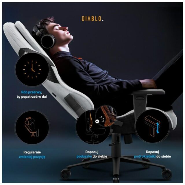 Gaming chair Diablo X-One PRIME Normal Size grey - imagine 8