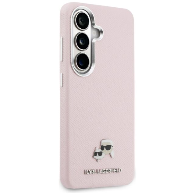 Karl Lagerfeld Grained PU Leather K&CH Heads Magnetic Zadní Kryt pro Samsung Galaxy S26 Pink - imagine 4