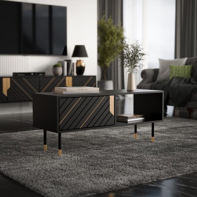 Cama MOUNTAIN bench/table 110x60x46 black + gold - imagine 3