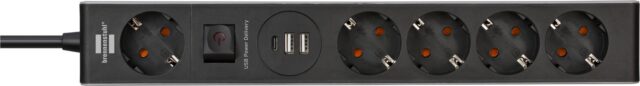 Brennenstuhl 1159780615 power extension 1.5 m 5 AC outlet(s) Indoor Black  Grey - imagine 4