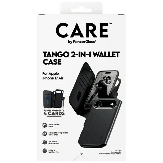Case CARE by PanzerGlass Feature Tango 2w1 Wallet Case MagSafe for iPhone Air black - imagine 5