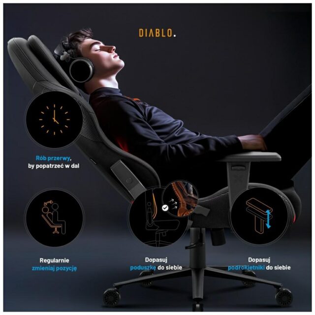 Gaming chair Diablo X-One PRIME Normal Size black - imagine 5