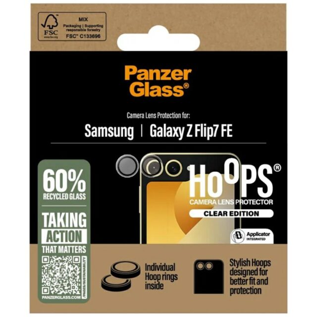 Tempered glass for camera lens PanzerGlass Hoops for Samsung Galaxy Z Flip7 FE - imagine 4