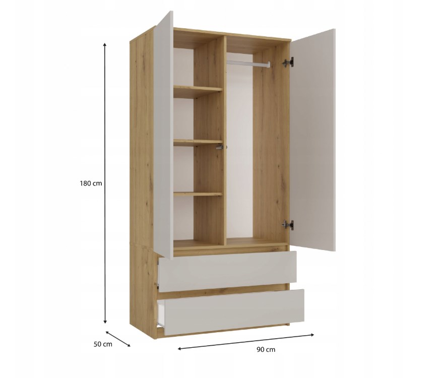 cps-fee6a10e8473f626240d7b74f75b4b1f-2026-03-27-21-44-48 MALWA SS-90 wardrobe Artisan oak/cashmere - imagine 1