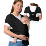 MOMCOZY BABY WRAP CARRIER BLACK - imagine 2