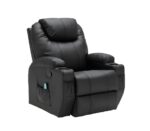 EXTRALINK FOTEL WYPOCZYNKOWY MASUJĄCY Z PODNÓŻKIEM CZARNY