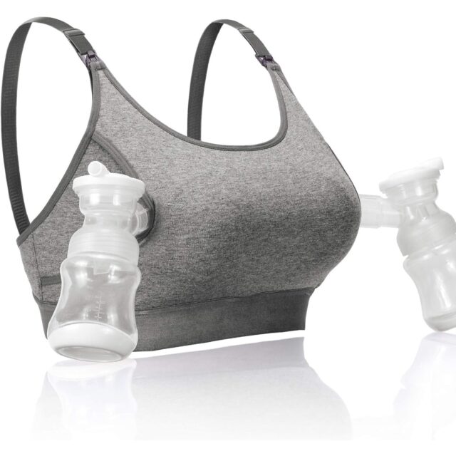 MOMCOZY YN08 HANDS-FREE PUMPING BRA GREY L - imagine 2