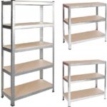 REGAŁ MAGAZYNOWY METALOWY SREBRNY 150X75X35CM - imagine 2