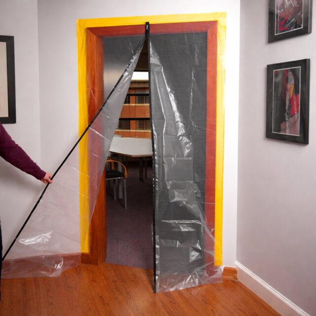 DRZWI PRZECIWPYŁOWE REMONTOWE XXL, KURTYNA PRZECIWKURZOWA 230X135 PROSTA - imagine 4