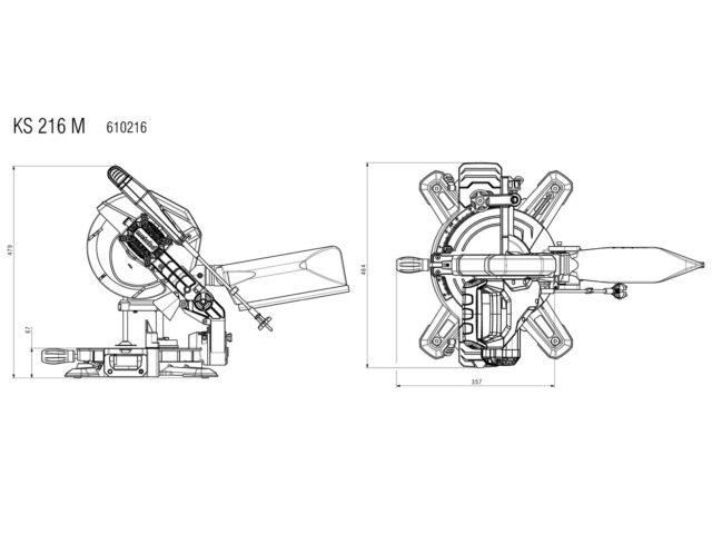 METABO.PIŁA UKOŚ.KS 216 M/1350W /LASER 120 x 60mm (N) - imagine 7
