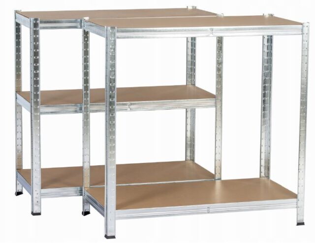 REGAŁ MAGAZYNOWY METALOWY SREBRNY 180X90X40CM - imagine 3