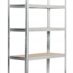 REGAŁ MAGAZYNOWY METALOWY SREBRNY 180X90X40CM