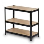 REGAŁ MAGAZYNOWY METALOWY CZARNY 220X90X40CM - imagine 3