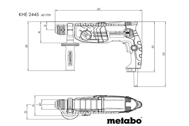 METABO. MŁOTATTOO ark 800W KHE 2445 2 4J - imagine 7