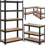 REGAŁ MAGAZYNOWY METALOWY CZARNY 220X90X40CM - imagine 2