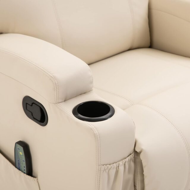 EXTRALINK FOTEL WYPOCZYNKOWY MASUJĄCY Z PODNÓŻKIEM BIAŁY - imagine 3