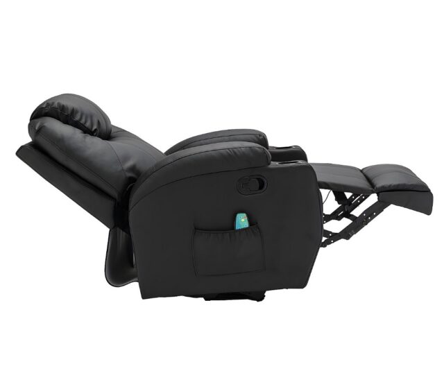 EXTRALINK FOTEL WYPOCZYNKOWY MASUJĄCY Z PODNÓŻKIEM CZARNY - imagine 3