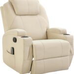 EXTRALINK FOTEL WYPOCZYNKOWY MASUJĄCY Z PODNÓŻKIEM BIAŁY