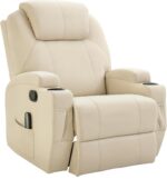 EXTRALINK FOTEL WYPOCZYNKOWY MASUJĄCY Z PODNÓŻKIEM BIAŁY