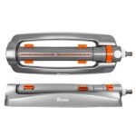 Oscillating sprinkler with adj. width  metal