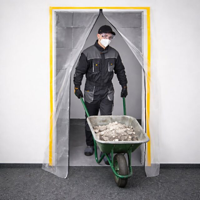 DRZWI PRZECIWPYŁOWE REMONTOWE, KURTYNA PRZECIWKURZOWA 220X110 PROSTA - imagine 8