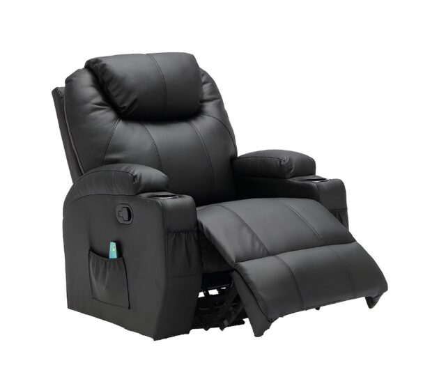 EXTRALINK FOTEL WYPOCZYNKOWY MASUJĄCY Z PODNÓŻKIEM CZARNY - imagine 2