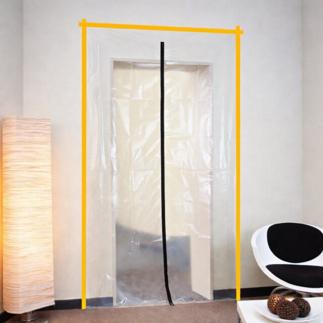 DRZWI PRZECIWPYŁOWE REMONTOWE, KURTYNA PRZECIWKURZOWA 220X110 PROSTA - imagine 3