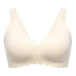MOMCOZY YN46 SEAMLESS SUPPORT FLORAL NURSING BRA CREAM XL