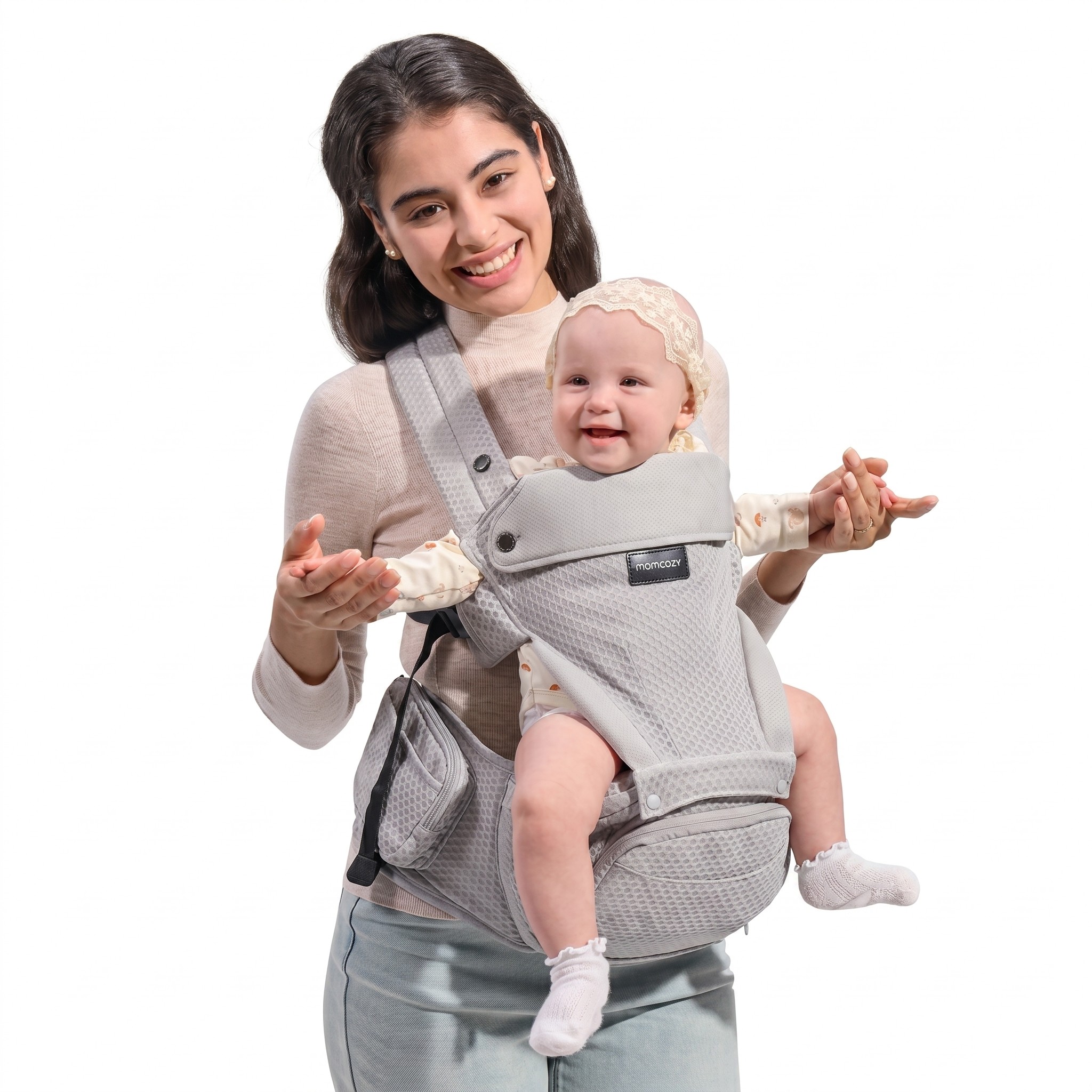 cps-0c4b536229abcc67b9aefc1ff7577030-2026-05-15-00-42-04 MOMCOZY BABY CARRIER WITH HIP SEAT AIR MESH-GREY - imagine 1