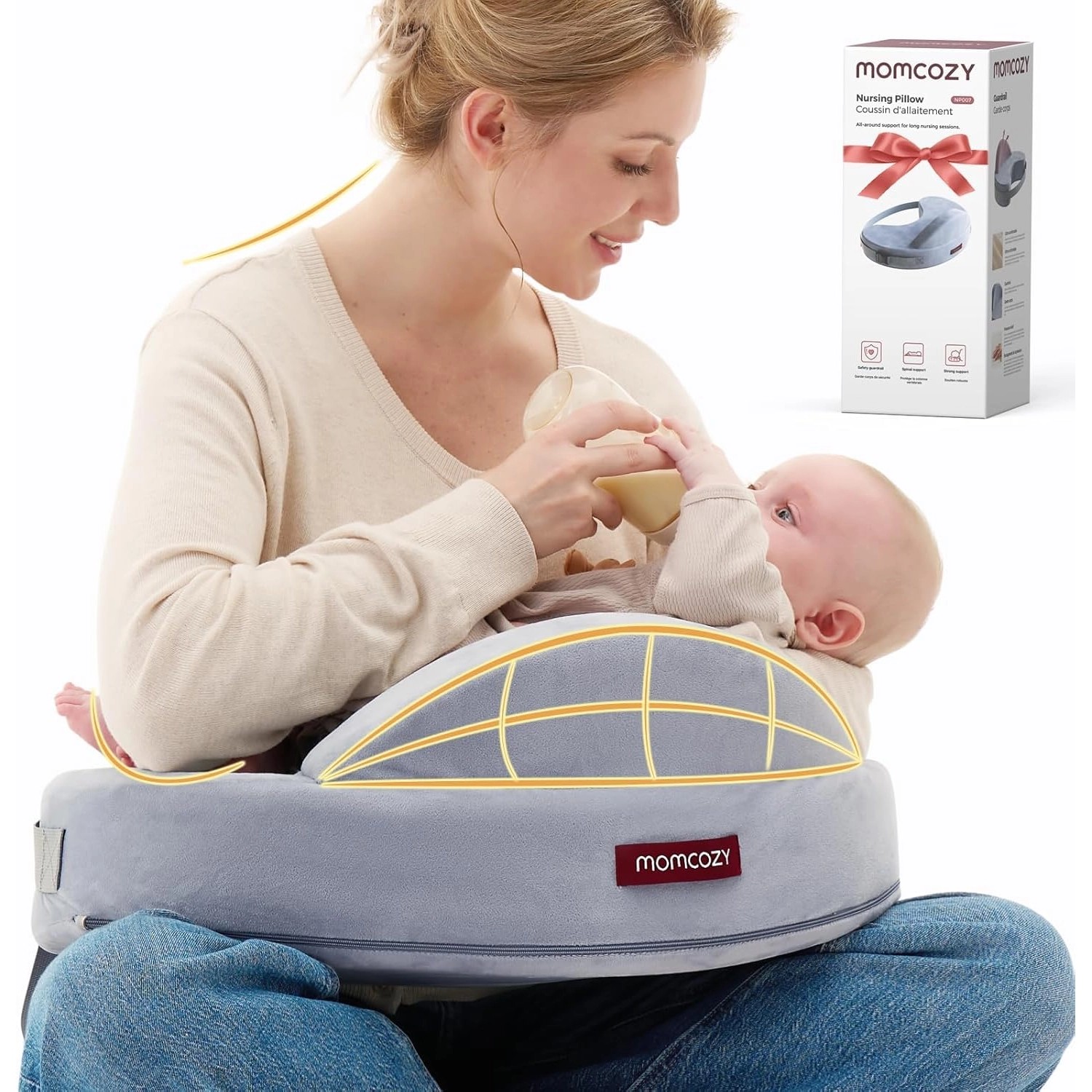 cps-7544d3d37dc1ec617c3dd3c45114e477-2026-05-14-23-52-04 MOMCOZY EXCLUSIVE MEMORY FOAM NURSING PILLOW GREY - imagine 1