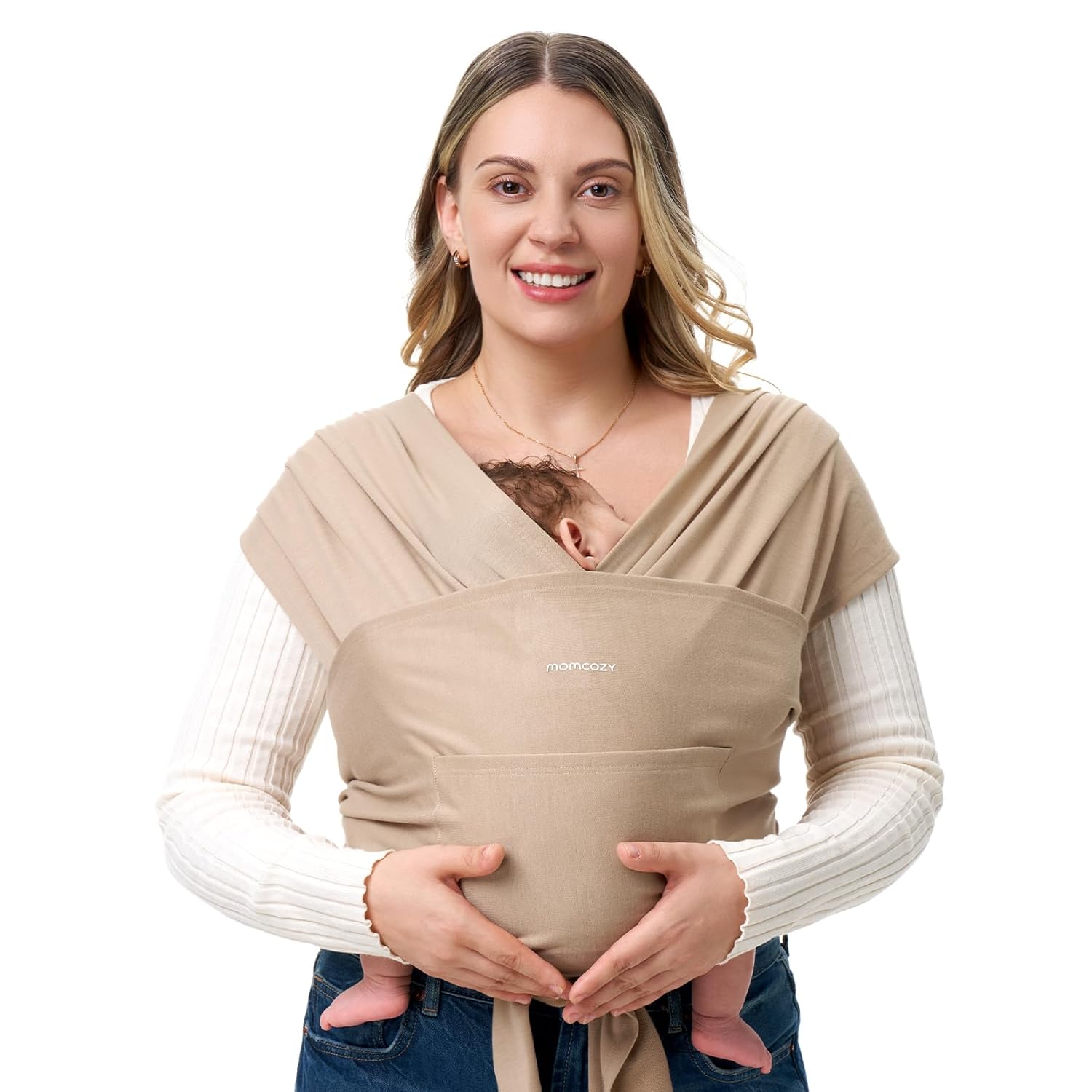 cps-ca07361370548f2b8e008f13ea83c044-2026-05-15-00-22-06 MOMCOZY BABY WRAP CARRIER LIGHT BROWN - imagine 1