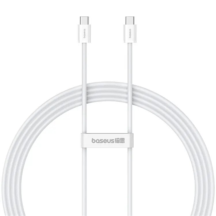 cps-f3416a8d6e0ea2f1dba5e073528867e0-2026-06-02-23-38-07 Baseus Superior USB C to USB C data cable 1 m 30 W White - imagine 1